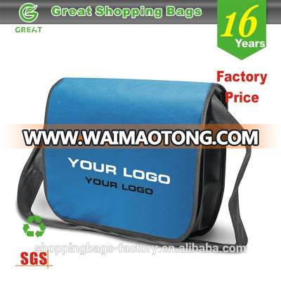 Promotional blank non woven hemp unique wholesale messenger Bag