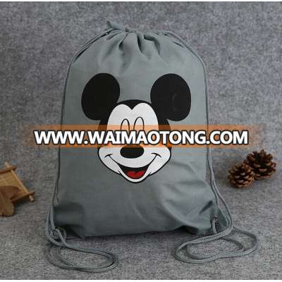 Cheap promotional mickey mouse emoji kids school backpack non woven drawstring bag