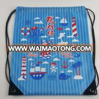 promotional packing backpack polyester drawstring bag