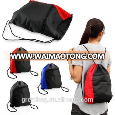 Colorblock Drawstring Backpack Cinch Sack School Sport Pack Custom Logo Gym Bag