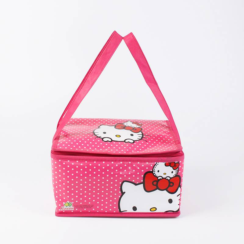 High Quality Cute Cartoon Pattern Non Woven Insulated Lunch Bag Cooler Bag